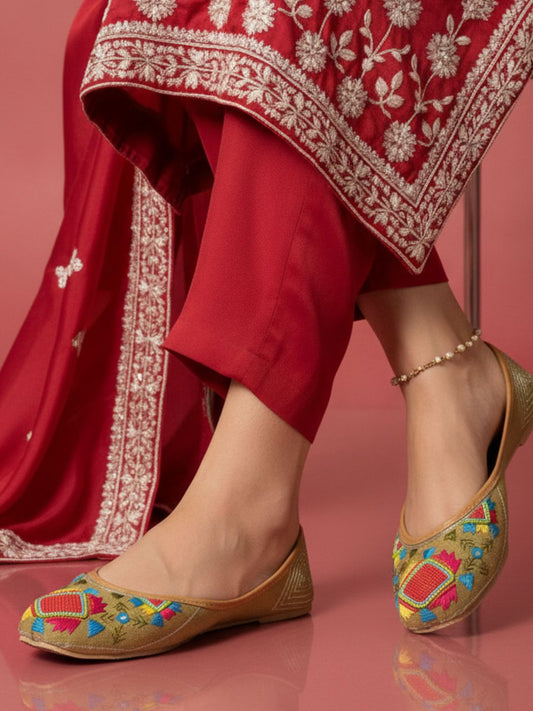Desi Colour Women Indian Ethnic Footwear-Daily Wear Jute Rhombus