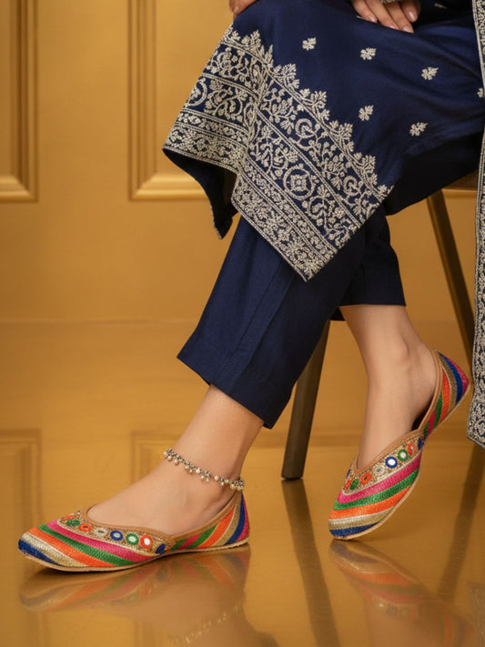 Desi Colour Women Indian Ethnic Footwear-Mirror Archie