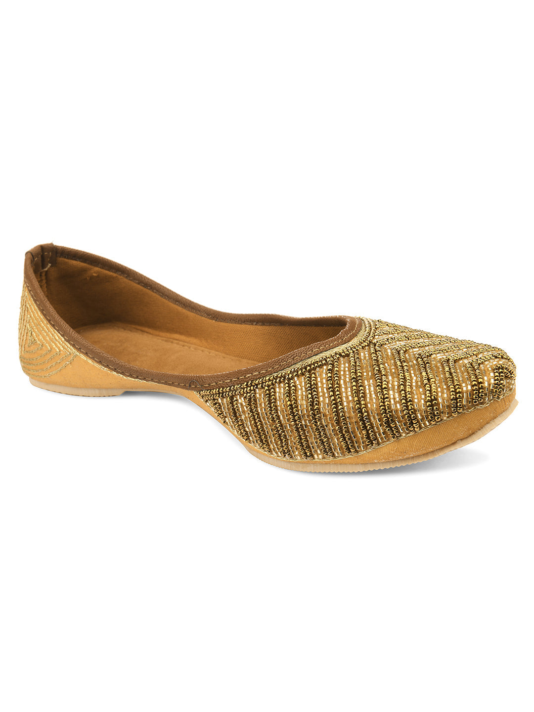 Desi Colour Women Indian Ethnic Footwear-TPR-Golden Lines