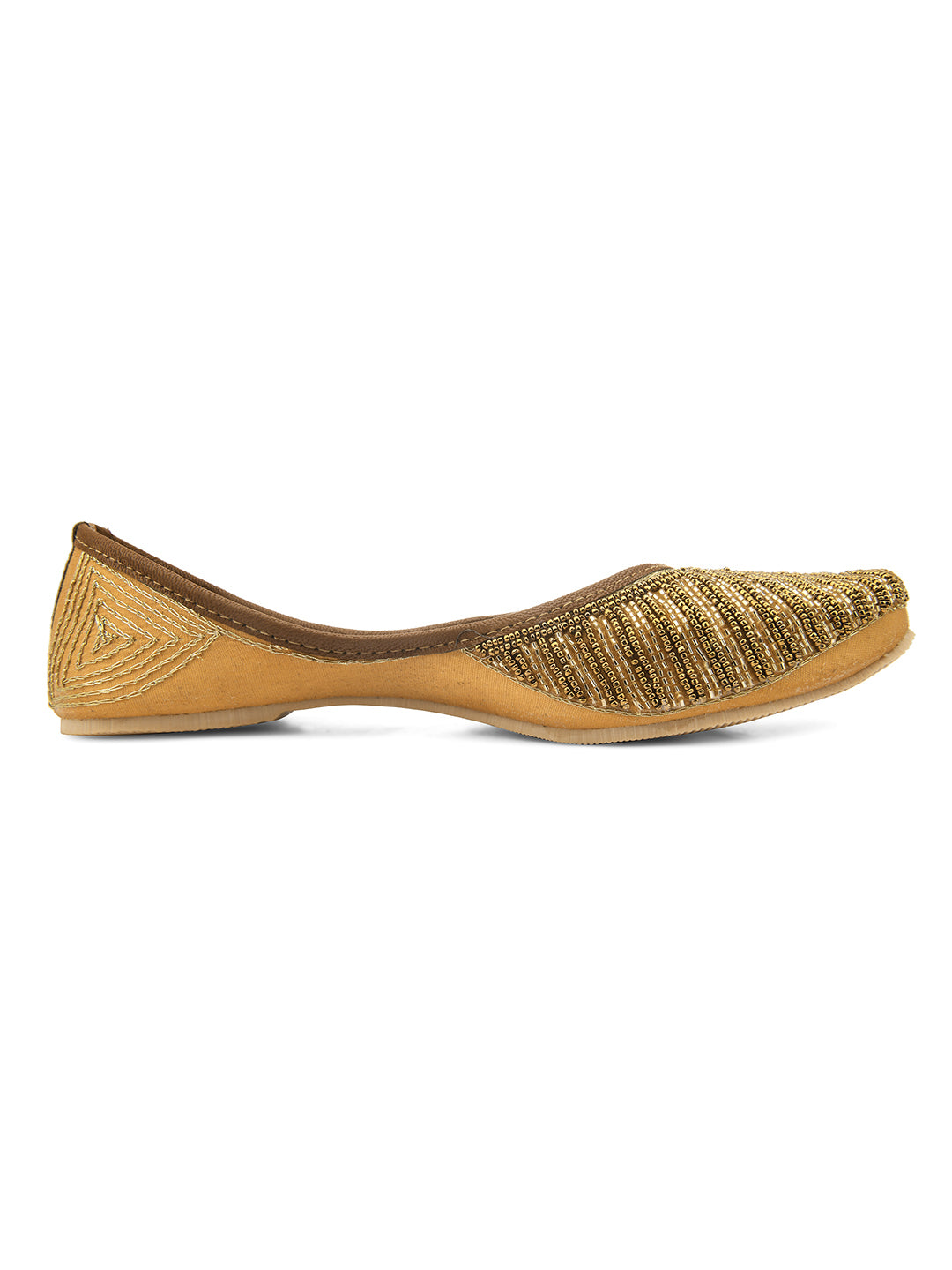 Desi Colour Women Indian Ethnic Footwear-TPR-Golden Lines