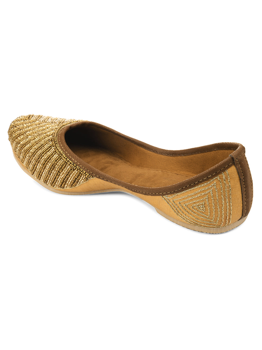 Desi Colour Women Indian Ethnic Footwear-TPR-Golden Lines