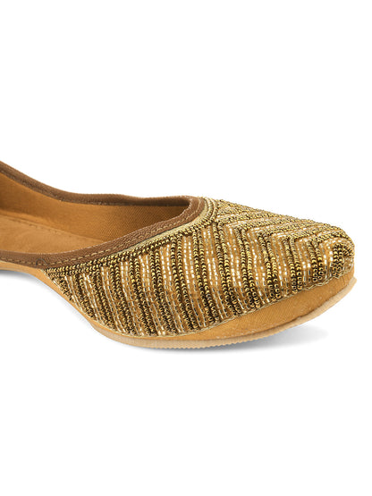 Desi Colour Women Indian Ethnic Footwear-TPR-Golden Lines