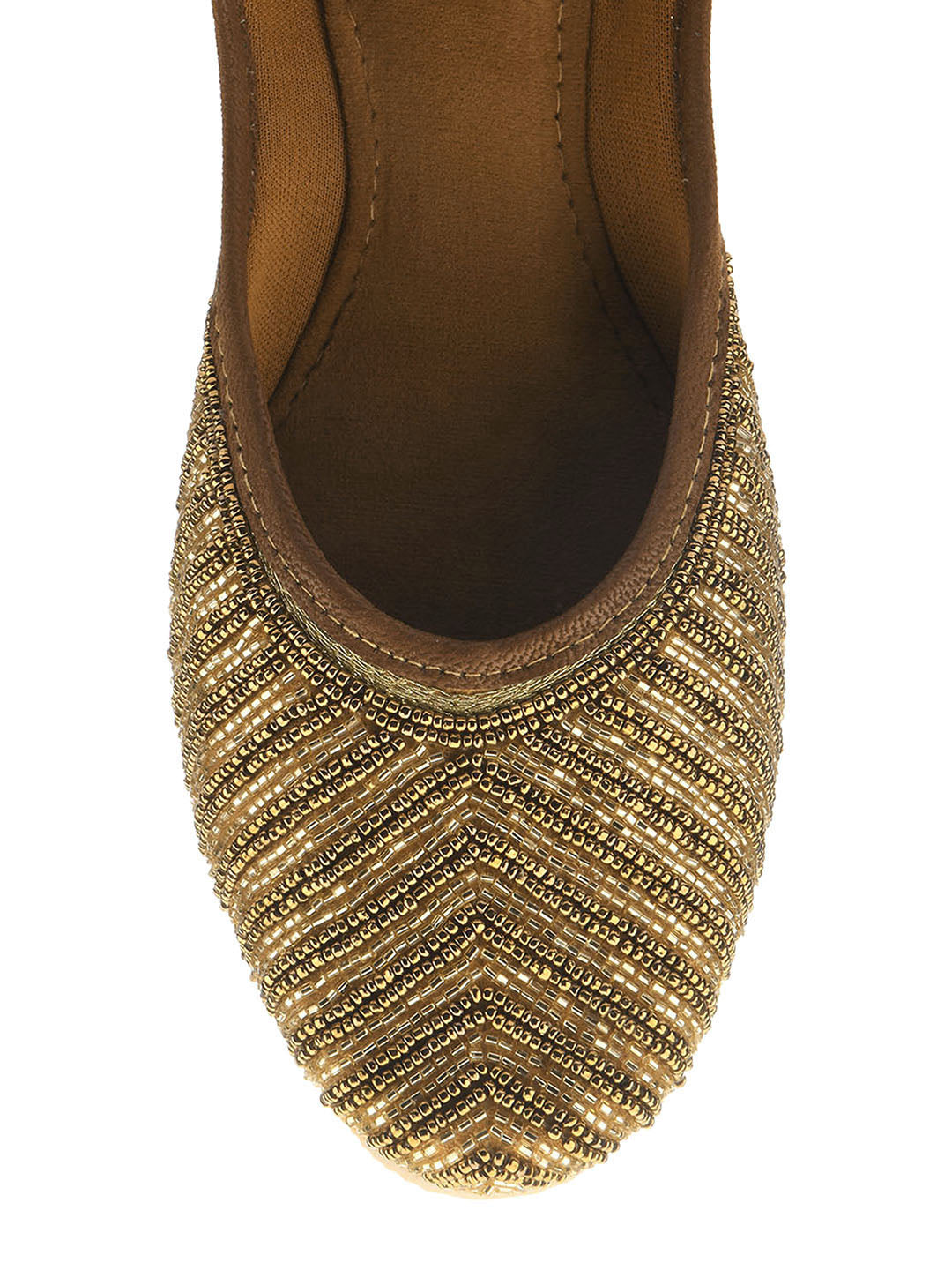 Desi Colour Women Indian Ethnic Footwear-TPR-Golden Lines