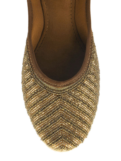 Desi Colour Women Indian Ethnic Footwear-TPR-Golden Lines