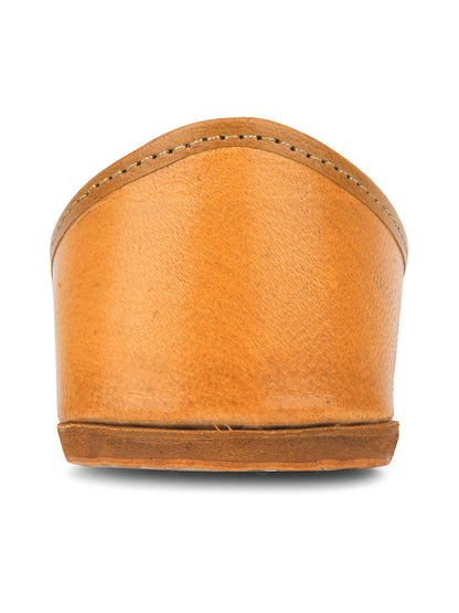 Desi Colour Women Indian Ethnic Footwear-Tan Leather Laser Cut
