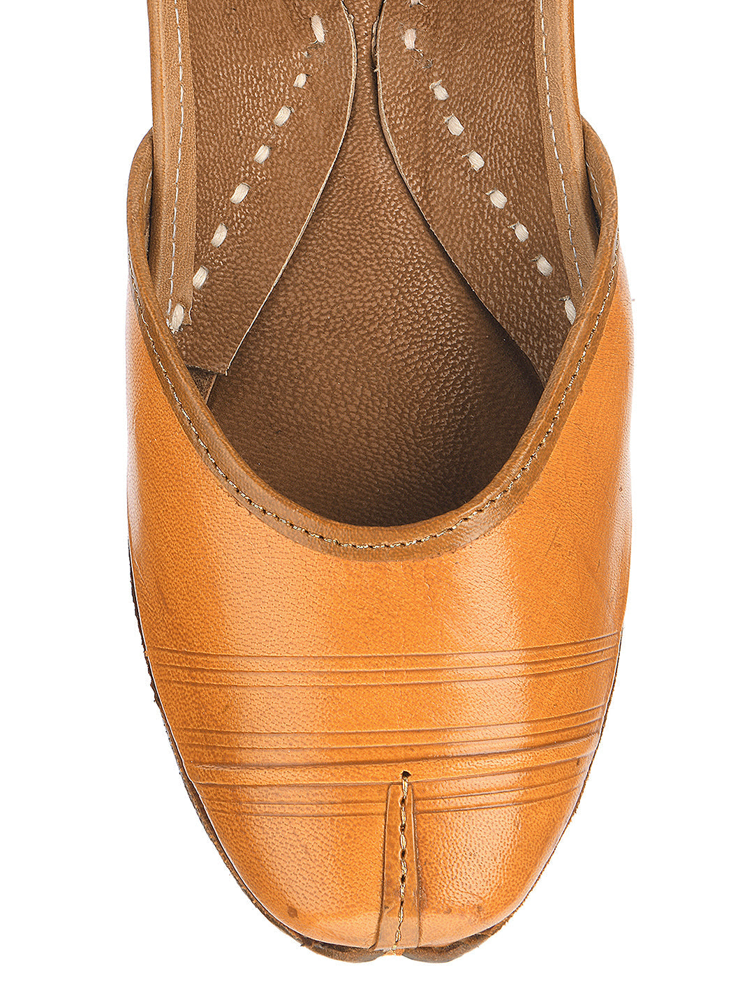 Desi Colour Women Indian Ethnic Footwear-Tan Leather Basic