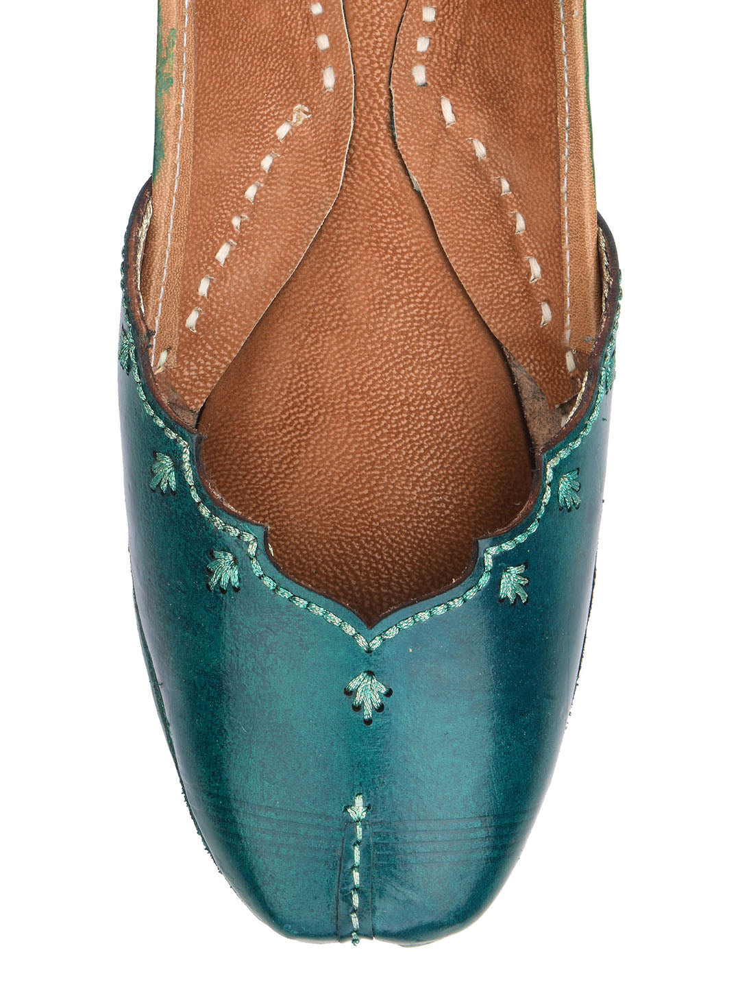 Desi Colour Women Indian Ethnic Footwear-Green Elegance