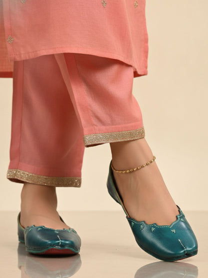 Desi Colour Women Indian Ethnic Footwear-Green Elegance
