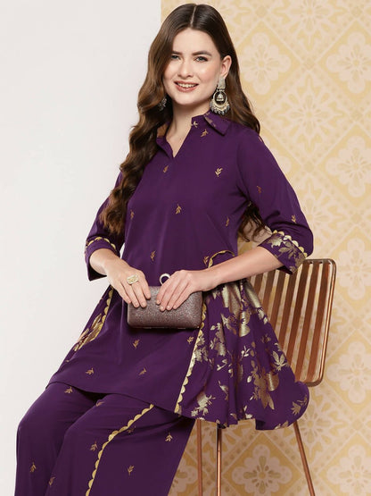 Ahalyaa Women's Traditional Wear Co-ods - Burgundy