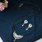 AanyaCentric Gold-Polished Mangalsutra Pendant Earring Set & Silver Plated Anklet