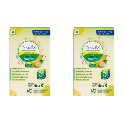 Diabliss Herbal Lemon Tea Sachets With Diabetic Friendly Sugar