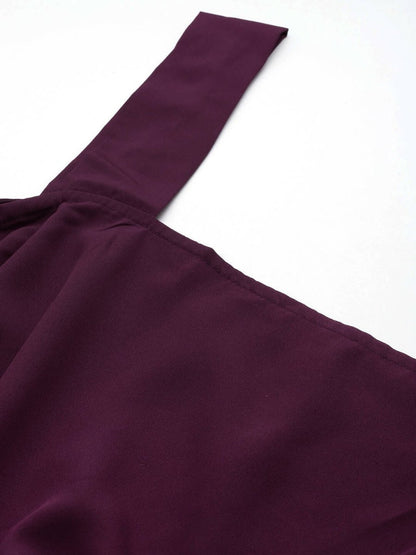 Ahalyaa Women's Traditional Wear Co-ords - Burgundy