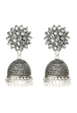 Mominos Fashion Joharkamal Kundan work Jhumka with White Beads