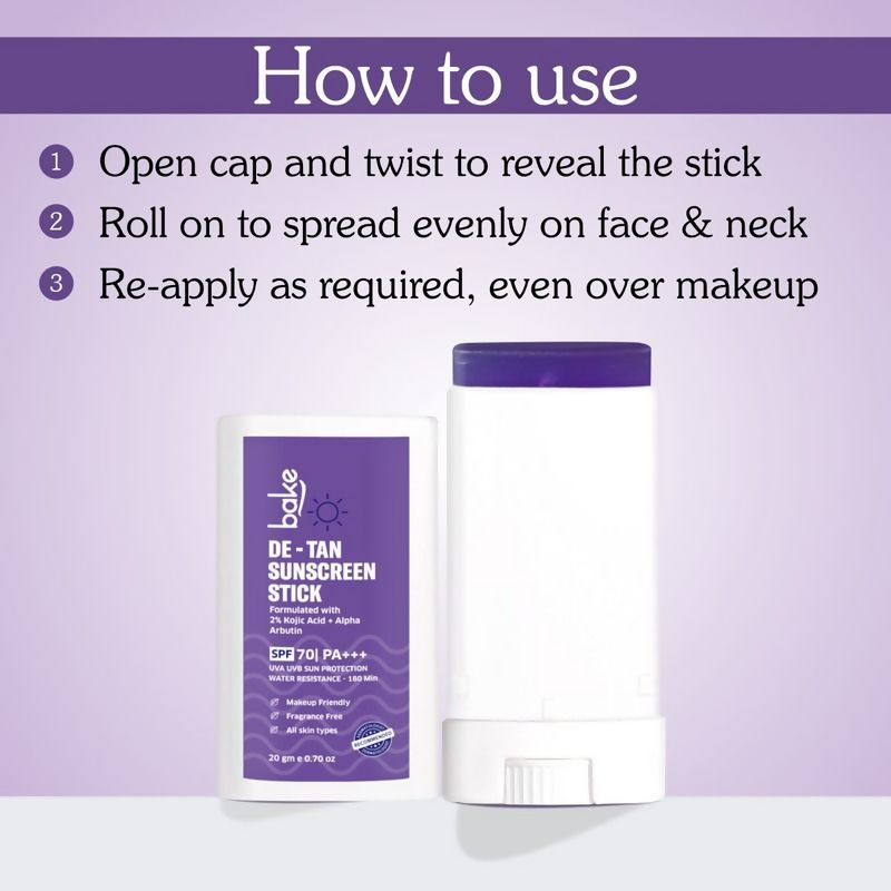 Bake De-Tan Sunscreen Stick Spf 70 Pa++++