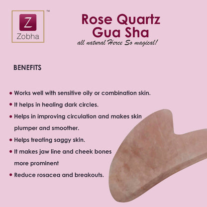 Zobha Rose Quartz Gua Sha