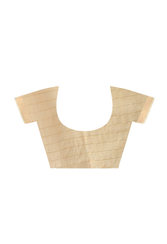 Mominos Fashion Moeza Golden Bhagalpuri Handloom Silk Raj Shree Saree with unstitched Blouse piece