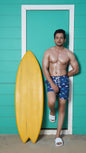 Noroke Sustainable fabric | Poly elastane Dolphin Patterned Men Swim Shorts