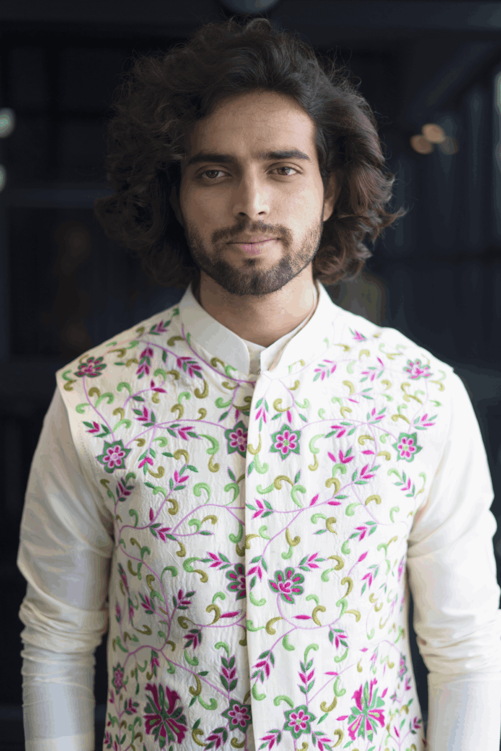 Off White Designer Men's Nehru Jacket by Hilo Design