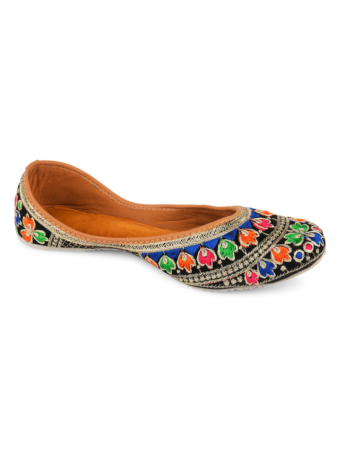 Desi Colour Women Indian Ethnic Footwear-Black Florence