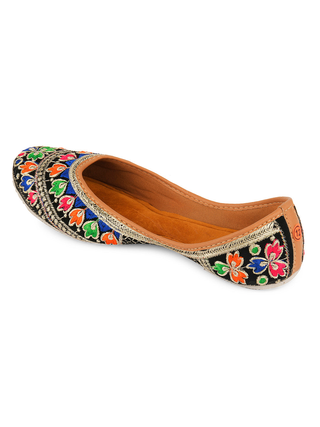 Desi Colour Women Indian Ethnic Footwear-Black Florence