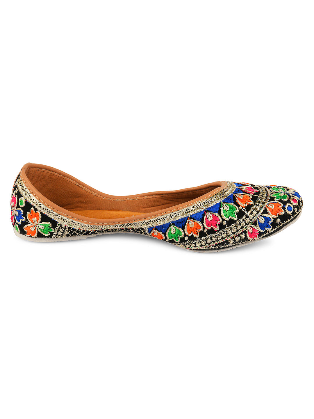 Desi Colour Women Indian Ethnic Footwear-Black Florence