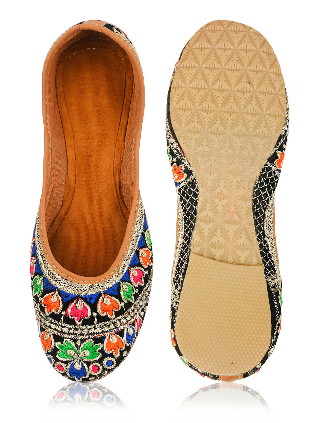 Desi Colour Women Indian Ethnic Footwear-Black Florence