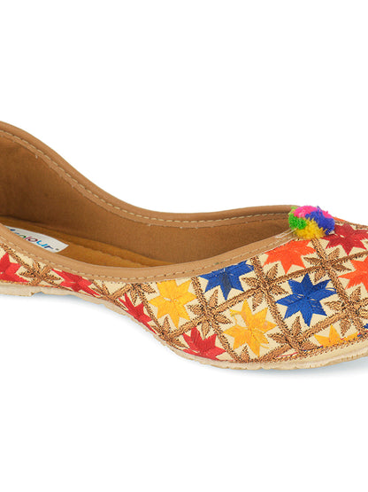 Desi Colour Women Indian Ethnic Footwear-Office Wear Ultra Comfortable Phulkari Work