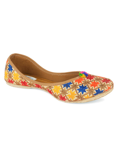 Desi Colour Women Indian Ethnic Footwear-Office Wear Ultra Comfortable Phulkari Work