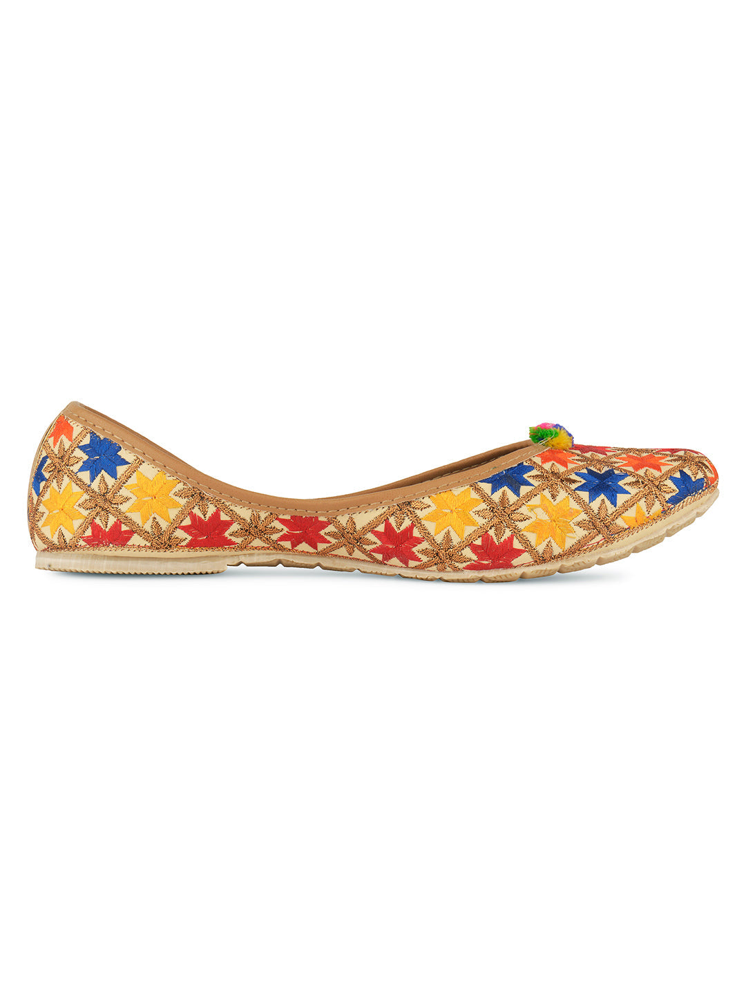Desi Colour Women Indian Ethnic Footwear-Office Wear Ultra Comfortable Phulkari Work