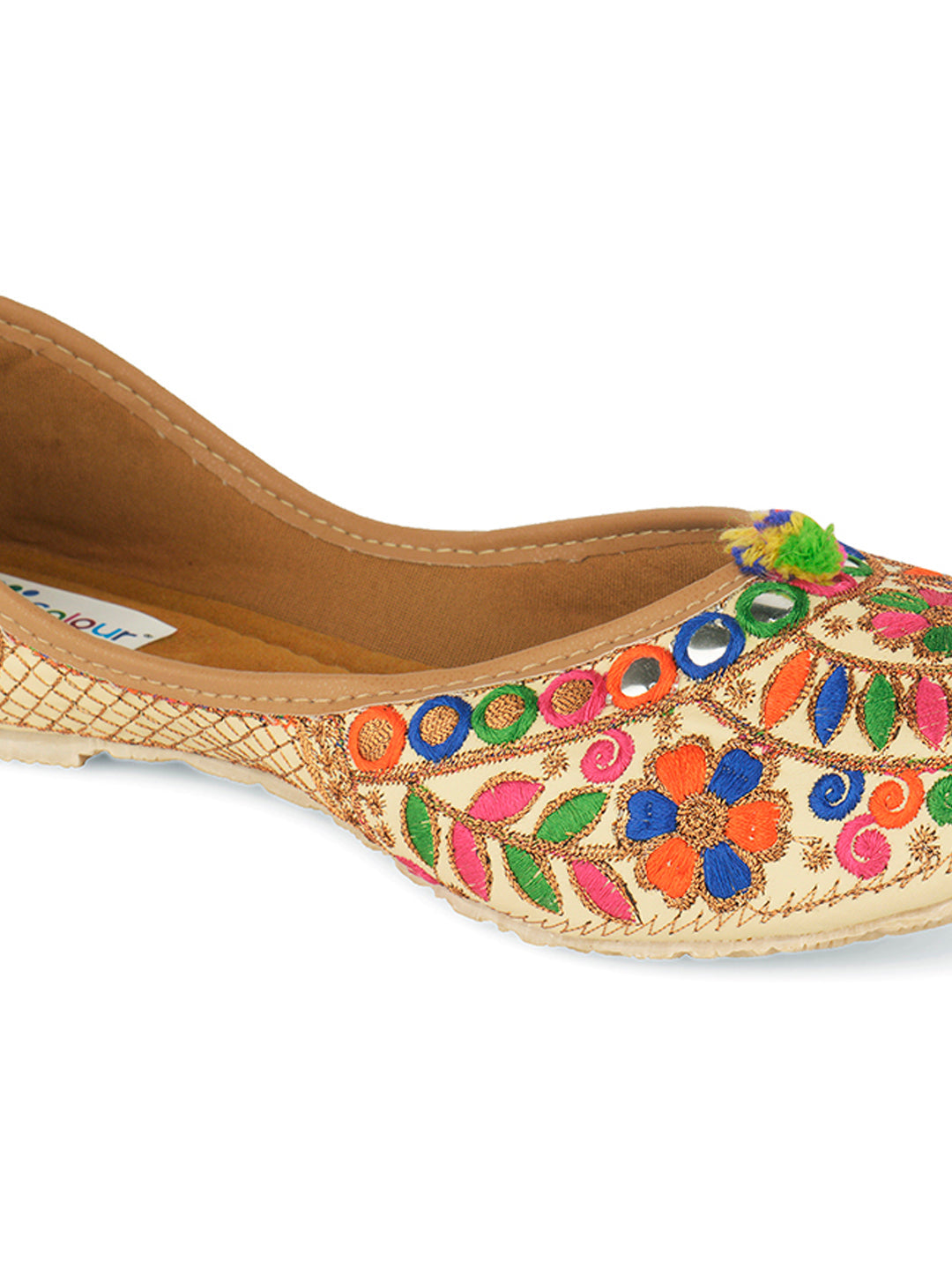 Desi Colour Women Indian Ethnic Footwear-Office Wear Ultra Comfortable Multi Emb