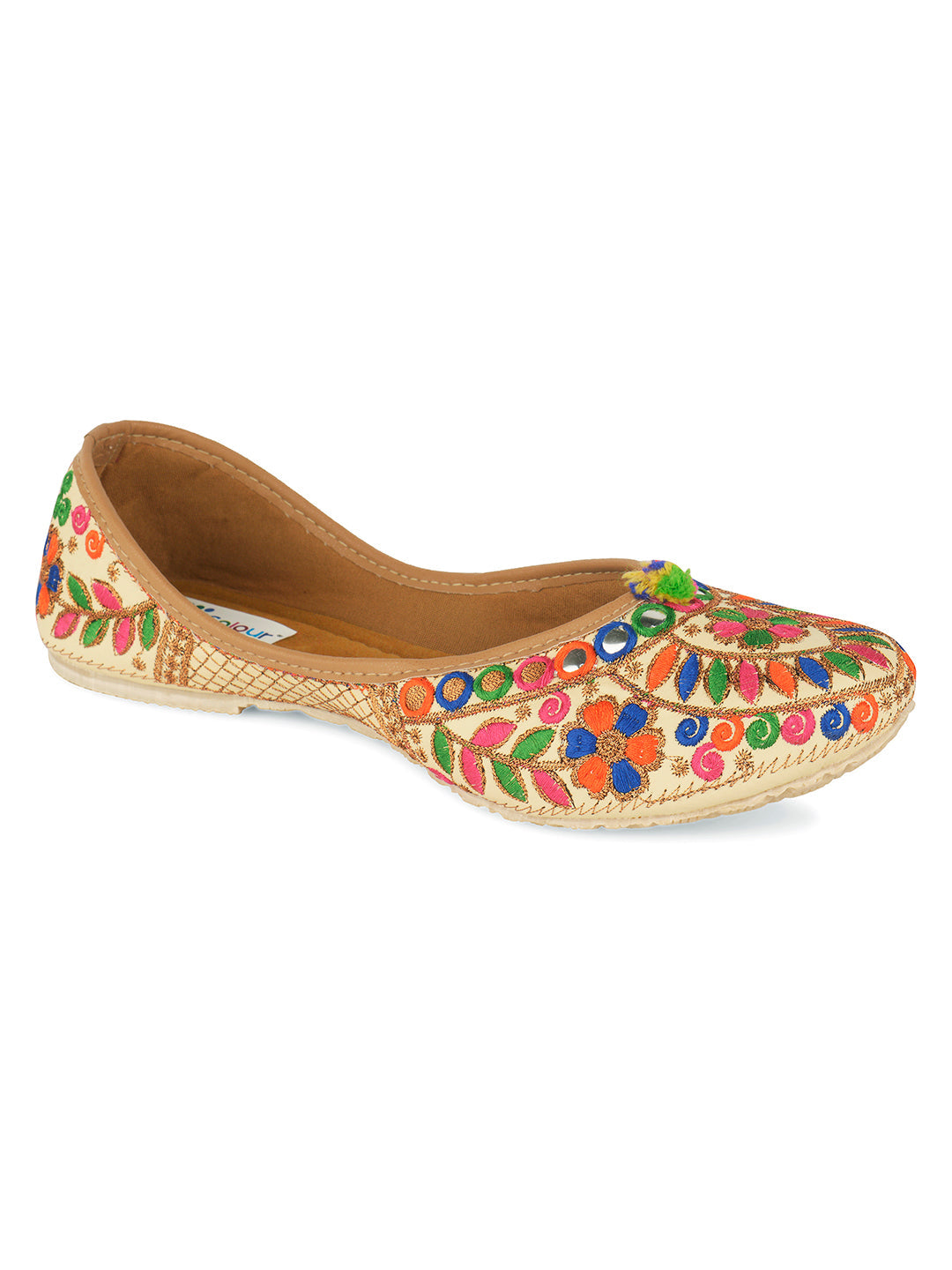 Desi Colour Women Indian Ethnic Footwear-Office Wear Ultra Comfortable Multi Emb