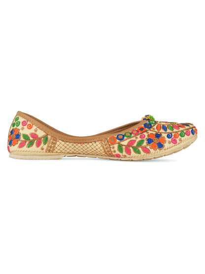 Desi Colour Women Indian Ethnic Footwear-Office Wear Ultra Comfortable Multi Emb