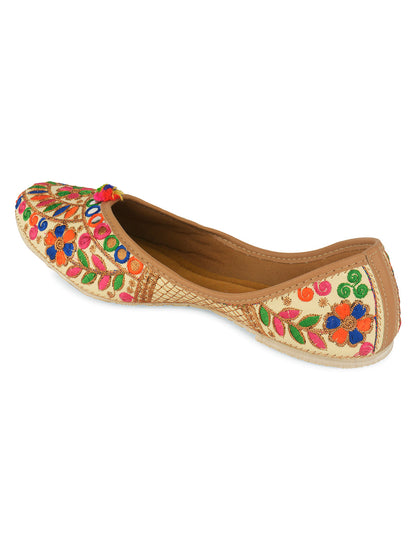 Desi Colour Women Indian Ethnic Footwear-Office Wear Ultra Comfortable Multi Emb