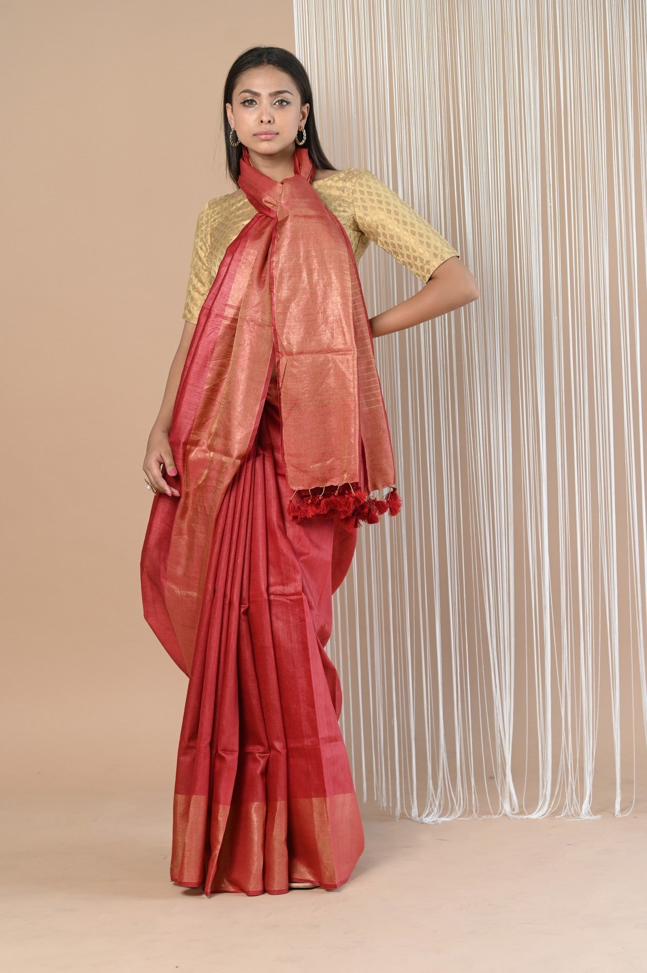 Very Much Indian Exclusive Pure Moonga Tussar Silk Saree With Beautiful Border