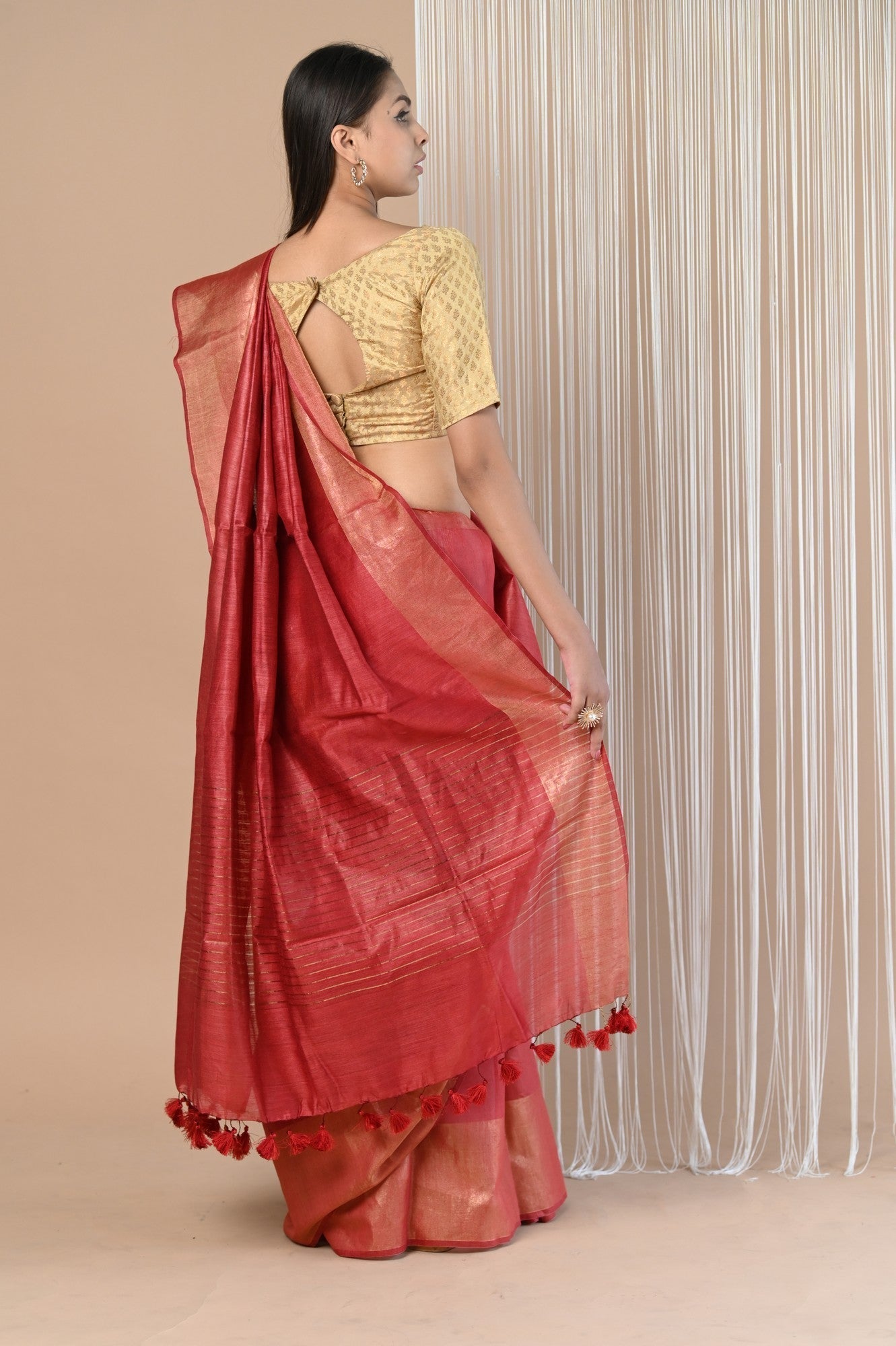 Very Much Indian Exclusive Pure Moonga Tussar Silk Saree With Beautiful Border