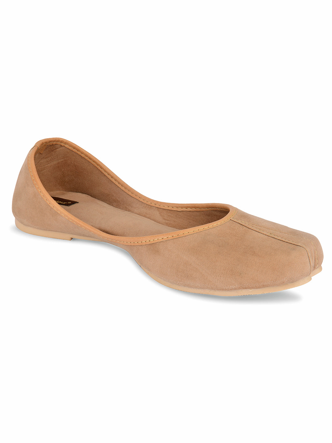 Desi Colour Women Indian Ethnic Footwear-Basic Suede -Beige