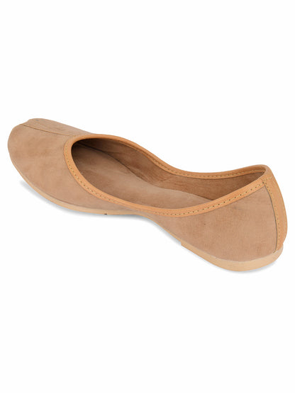 Desi Colour Women Indian Ethnic Footwear-Basic Suede -Beige