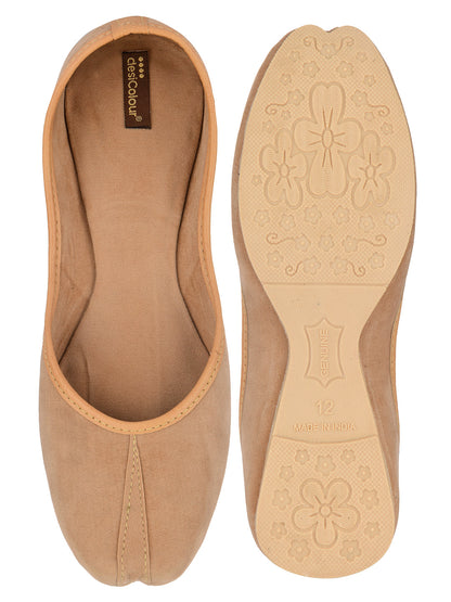 Desi Colour Women Indian Ethnic Footwear-Basic Suede -Beige