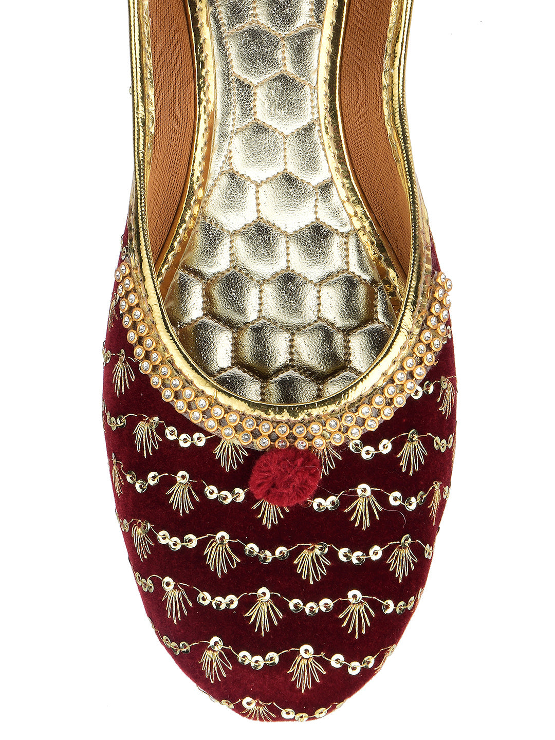 Desi Colour Women Indian Ethnic Footwear-Maroon Star