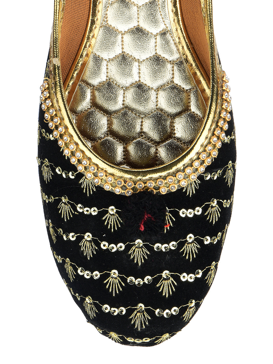 Desi Colour Women Indian Ethnic Footwear-Black Star