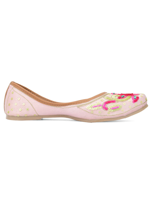 Desi Colour Women Indian Ethnic Footwear-Pink Multi