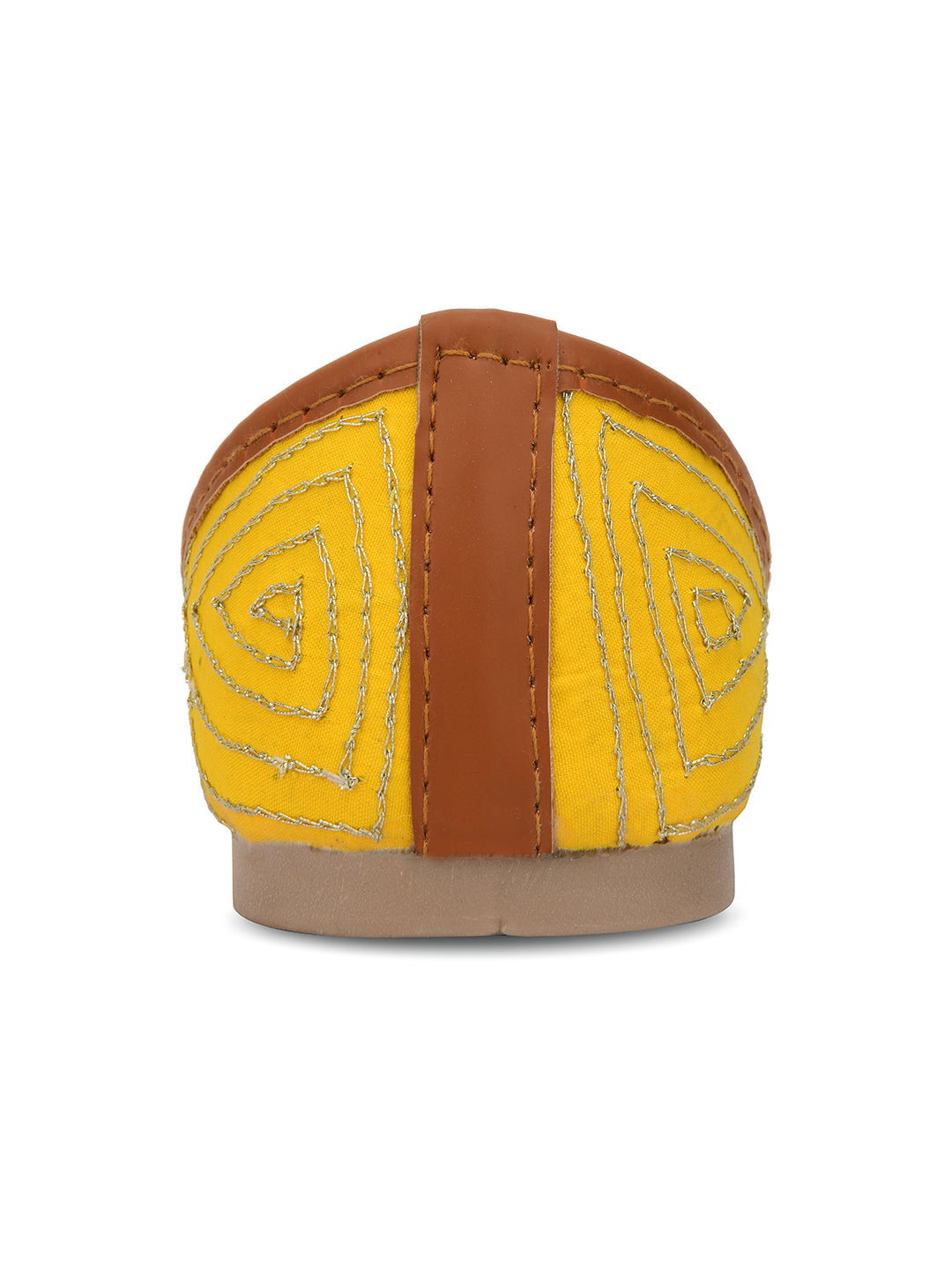 Desi Colour Women Indian Ethnic Footwear-Yellow Emb