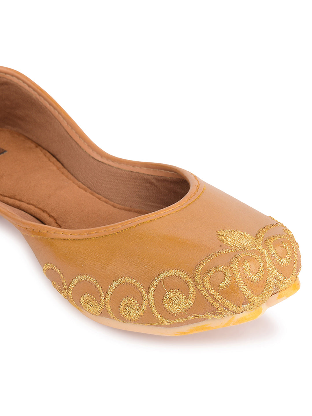 Desi Colour Women Indian Ethnic Footwear-Polish-Tan 1