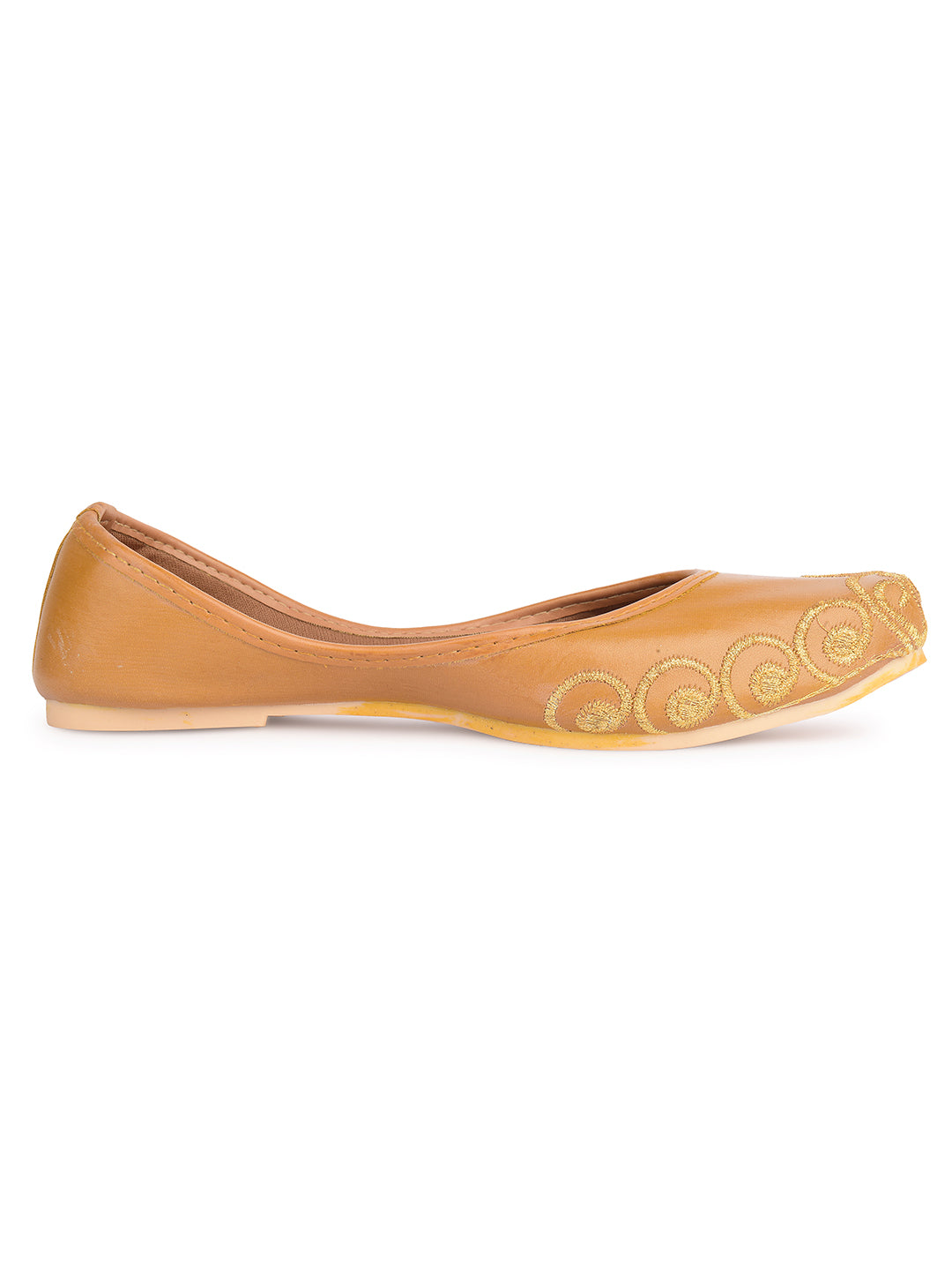 Desi Colour Women Indian Ethnic Footwear-Polish-Tan 1