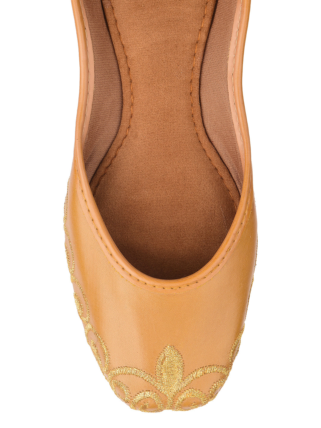Desi Colour Women Indian Ethnic Footwear-Polish-Tan 1