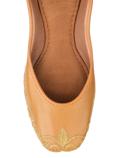 Desi Colour Women Indian Ethnic Footwear-Polish-Tan 1