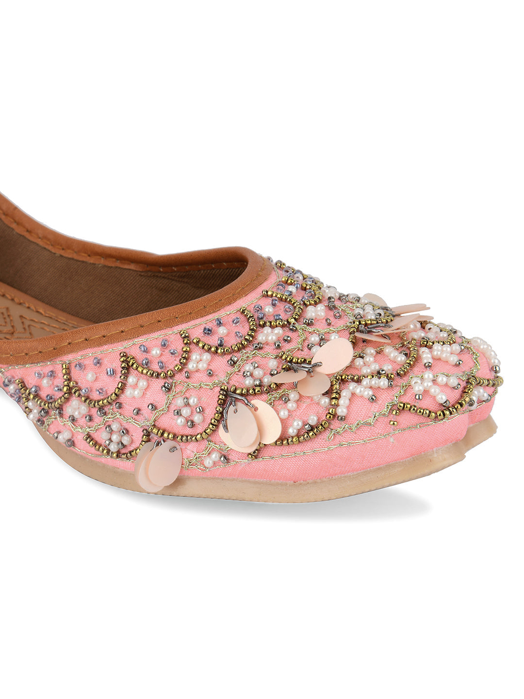 Desi Colour Women Indian Ethnic Footwear-Pink Sitara