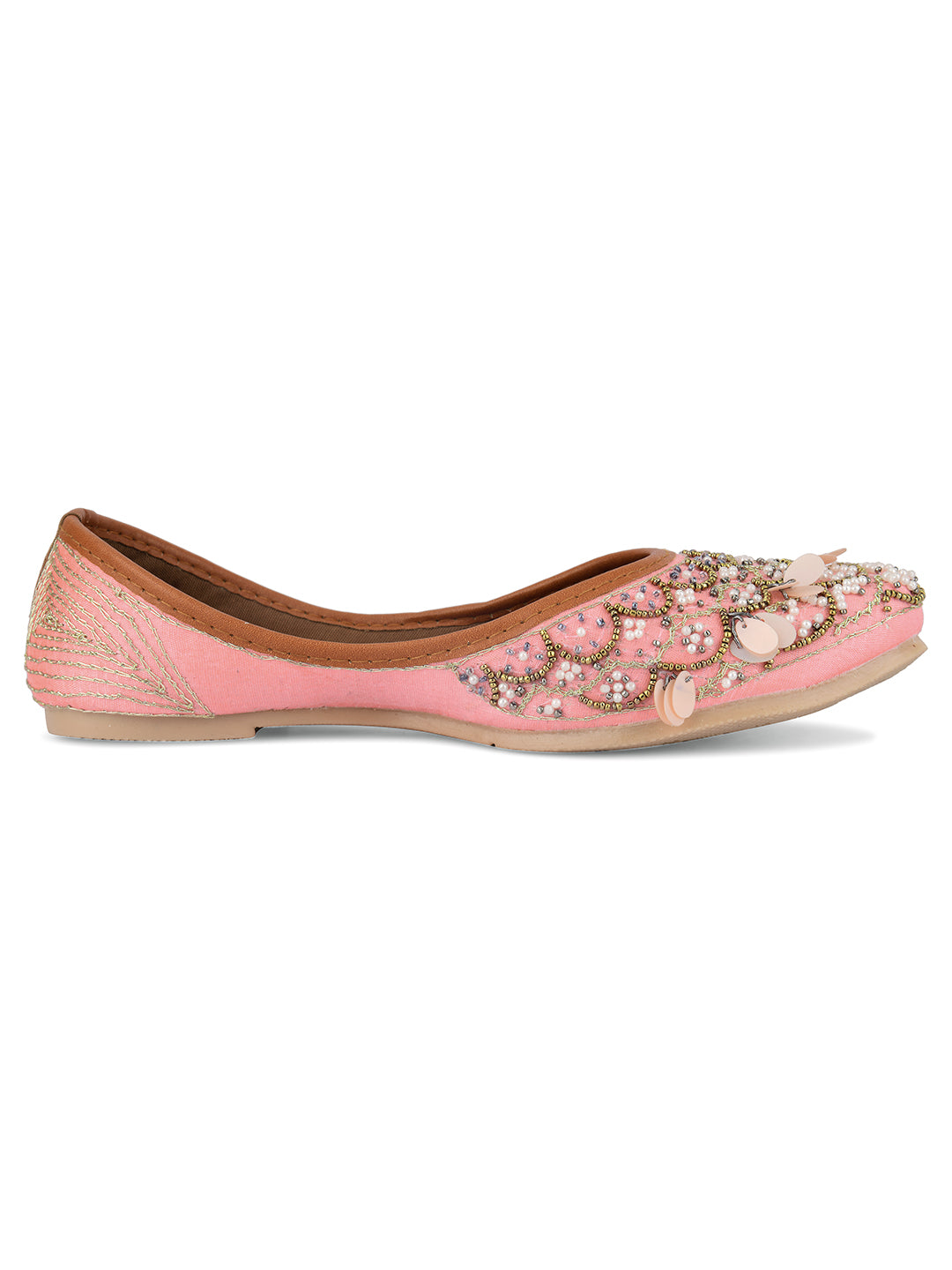 Desi Colour Women Indian Ethnic Footwear-Pink Sitara
