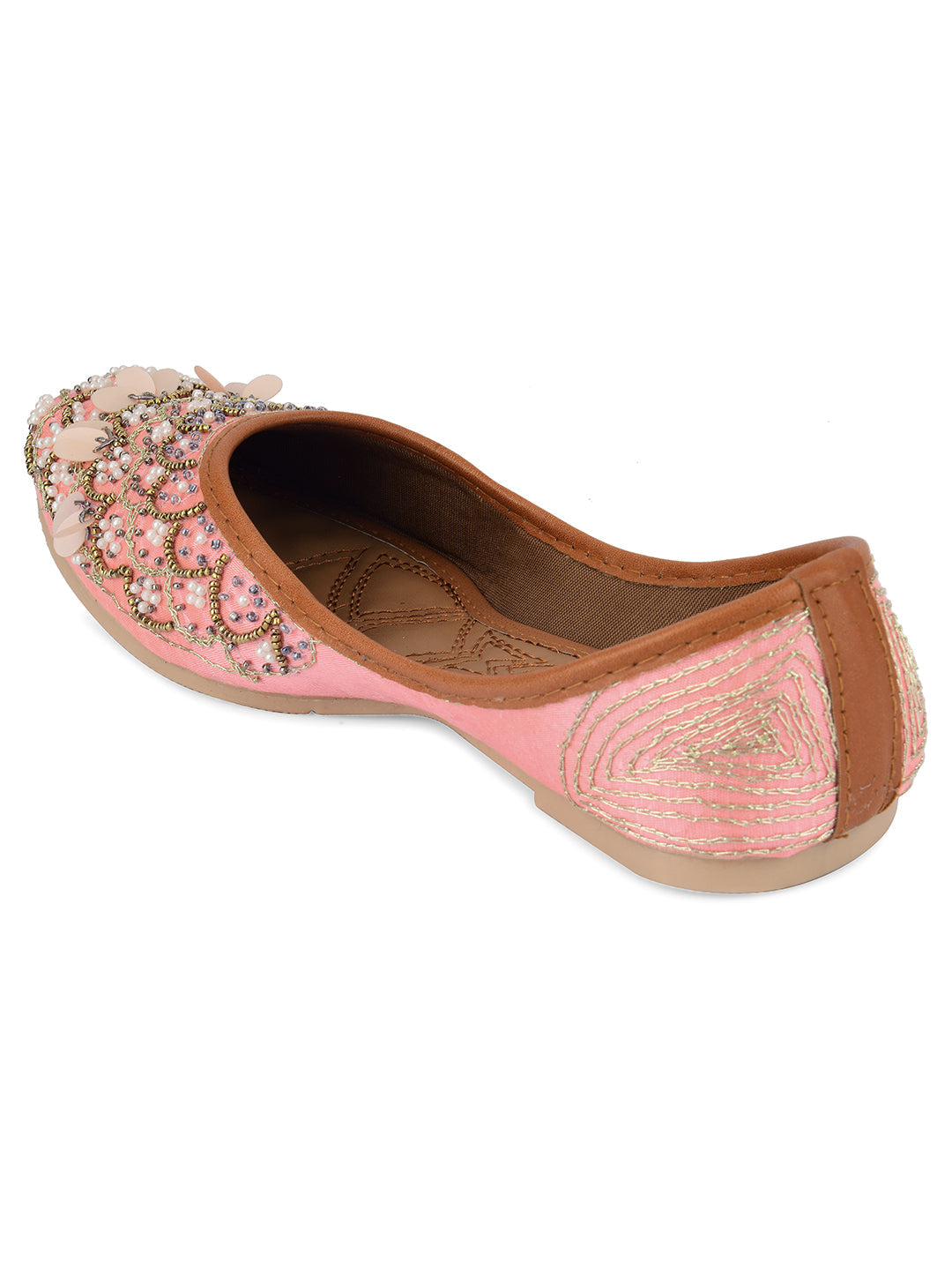 Desi Colour Women Indian Ethnic Footwear-Pink Sitara