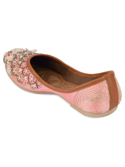 Desi Colour Women Indian Ethnic Footwear-Pink Sitara